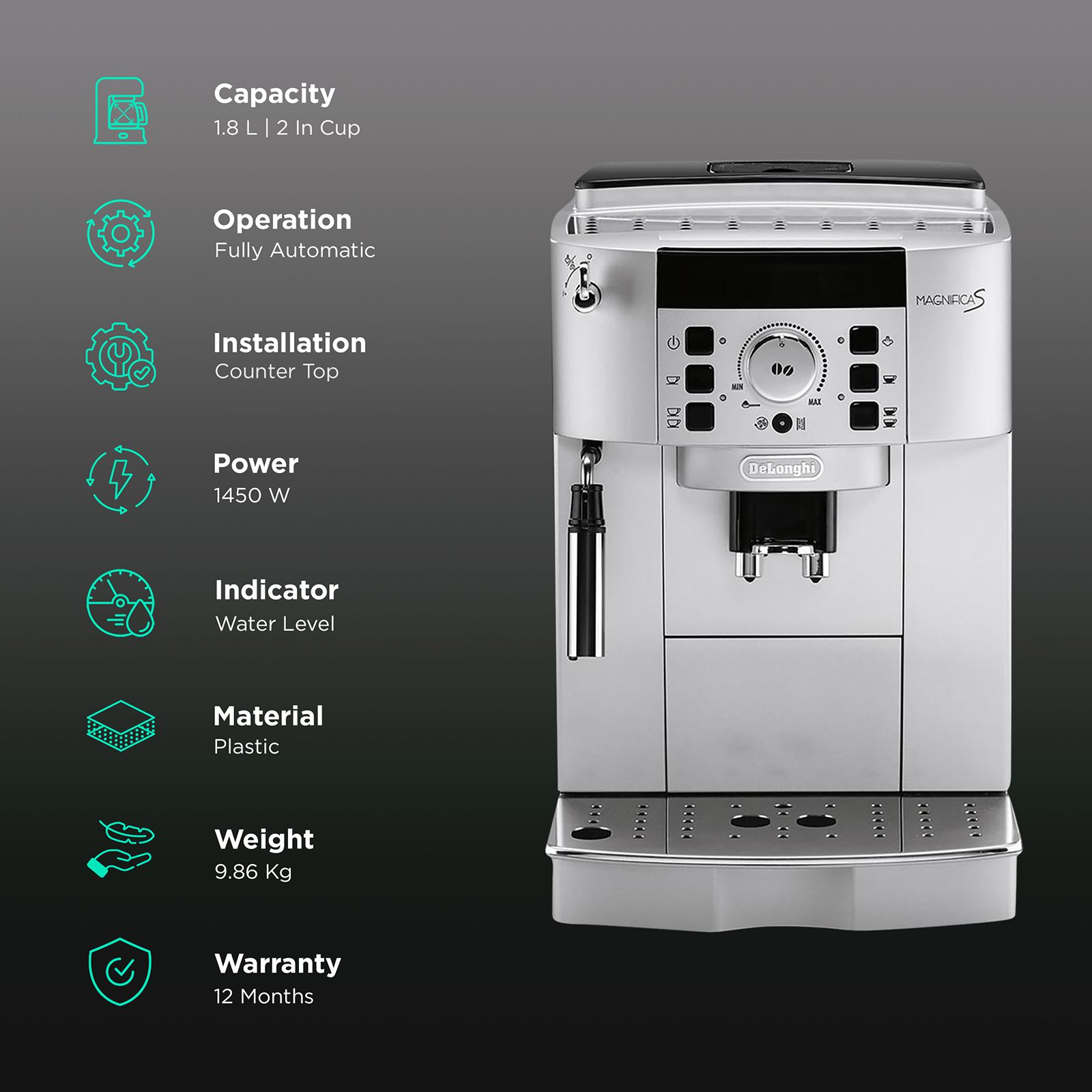 Buy De'Longhi Magnifica S 1450 Watt 2 Cups Automatic Cappuccino